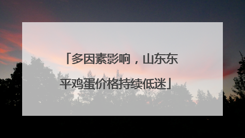 多因素影响，山东东平鸡蛋价格持续低迷
