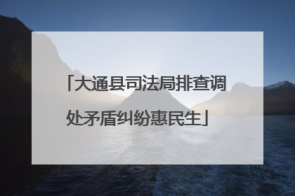 大通县司法局排查调处矛盾纠纷惠民生