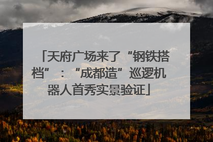 天府广场来了“钢铁搭档”：“成都造”巡逻机器人首秀实景验证