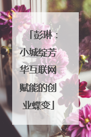 彭琳：小城绽芳华互联网赋能的创业蝶变