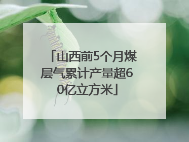 山西前5个月煤层气累计产量超60亿立方米