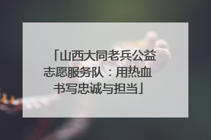 山西大同老兵公益志愿服务队：用热血书写忠诚与担当