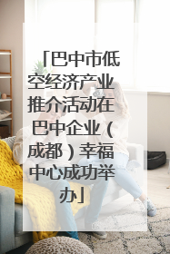 巴中市低空经济产业推介活动在巴中企业（成都）幸福中心成功举办