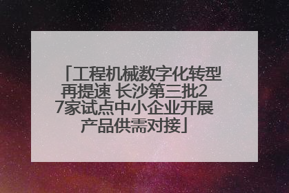 工程机械数字化转型再提速 长沙第三批27家试点中小企业开展产品供需对接
