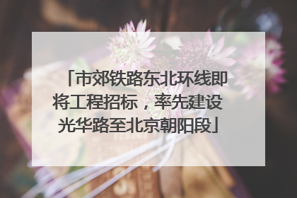 市郊铁路东北环线即将工程招标，率先建设光华路至北京朝阳段