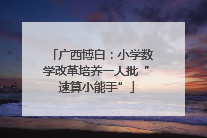 广西博白：小学数学改革培养一大批“速算小能手”