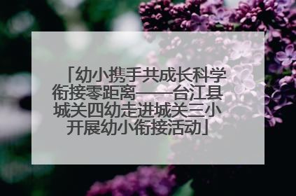 幼小携手共成长科学衔接零距离——台江县城关四幼走进城关三小开展幼小衔接活动