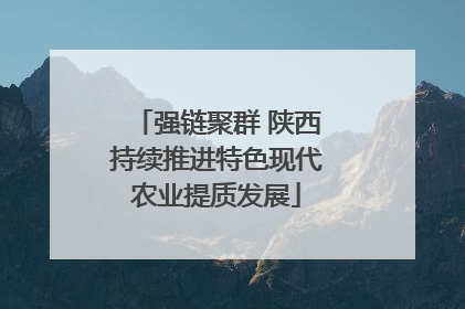 强链聚群 陕西持续推进特色现代农业提质发展