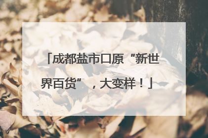 成都盐市口原“新世界百货”，大变样！