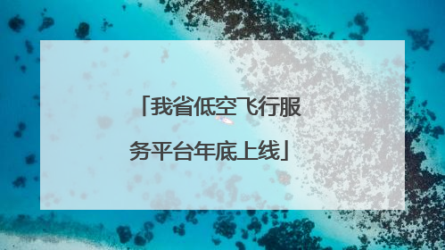 我省低空飞行服务平台年底上线