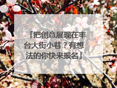 把创意展现在丰台大街小巷？有想法的你快来报名