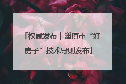 权威发布｜淄博市“好房子”技术导则发布