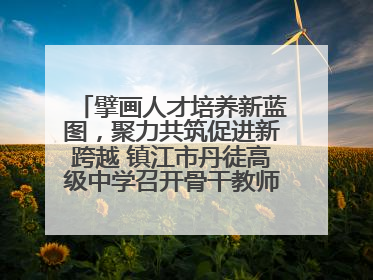 擘画人才培养新蓝图，聚力共筑促进新跨越 镇江市丹徒高级中学召开骨干教师培养大会