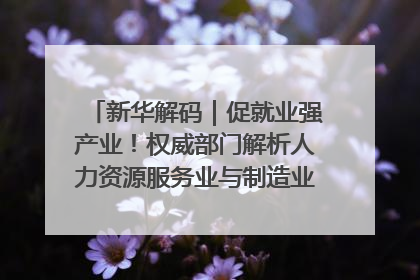 新华解码｜促就业强产业！权威部门解析人力资源服务业与制造业融合发展试点
