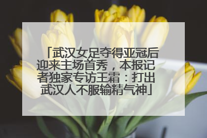 武汉女足夺得亚冠后迎来主场首秀，本报记者独家专访王霜：打出武汉人不服输精气神