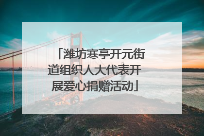 潍坊寒亭开元街道组织人大代表开展爱心捐赠活动
