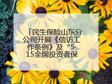 民生保险山东分公司开展《信访工作条例》及“5·15全国投资者保护宣传日”活动