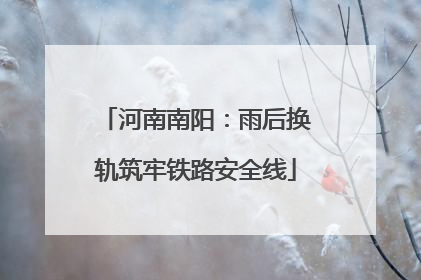 河南南阳：雨后换轨筑牢铁路安全线