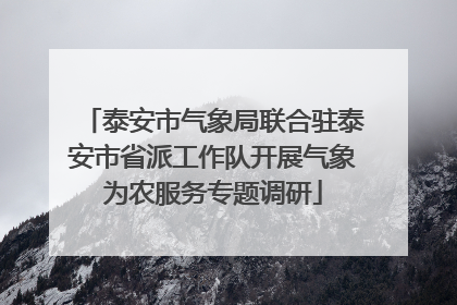 泰安市气象局联合驻泰安市省派工作队开展气象为农服务专题调研
