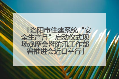 洛阳市住建系统“安全生产月”启动仪式现场观摩会暨防汛工作部署推进会近日举行