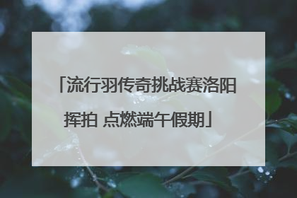 流行羽传奇挑战赛洛阳挥拍 点燃端午假期