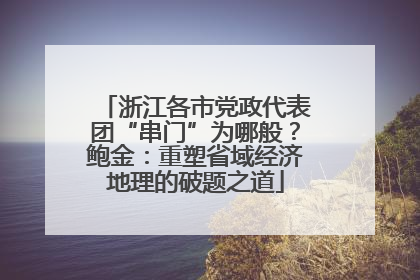 浙江各市党政代表团“串门”为哪般？鲍金：重塑省域经济地理的破题之道