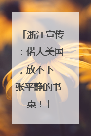 浙江宣传：偌大美国，放不下一张平静的书桌！