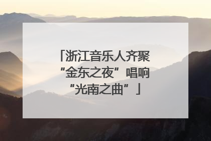 浙江音乐人齐聚“金东之夜”唱响“光南之曲”