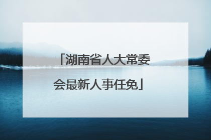 湖南省人大常委会最新人事任免