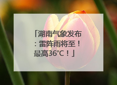湖南气象发布：雷阵雨将至！最高36℃！