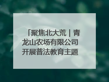 聚焦北大荒｜青龙山农场有限公司开展普法教育主题党日活动