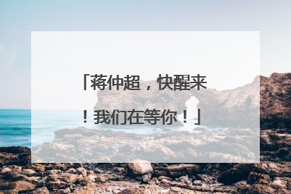 蒋仲超，快醒来！我们在等你！