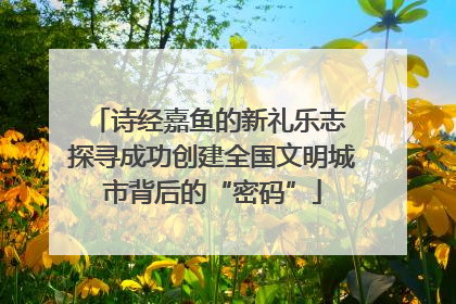诗经嘉鱼的新礼乐志 探寻成功创建全国文明城市背后的“密码”