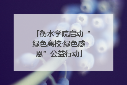 衡水学院启动“绿色离校·绿色感恩”公益行动