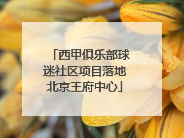 西甲俱乐部球迷社区项目落地北京王府中心