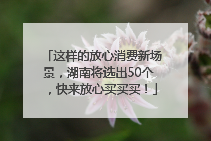 这样的放心消费新场景，湖南将选出50个，快来放心买买买！