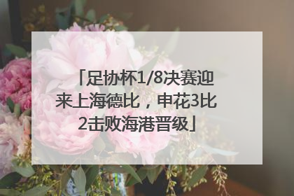 足协杯1/8决赛迎来上海德比，申花3比2击败海港晋级