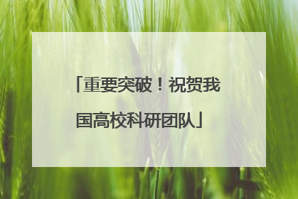 重要突破！祝贺我国高校科研团队