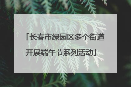 长春市绿园区多个街道开展端午节系列活动