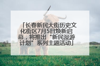 长春新民大街历史文化街区7月5日焕新启幕，将推出“新民漫游计划”系列主题活动