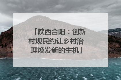 陕西合阳：创新村规民约让乡村治理焕发新的生机