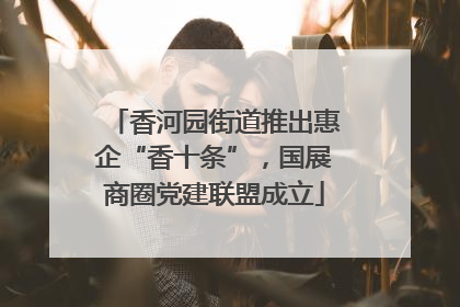 香河园街道推出惠企“香十条”，国展商圈党建联盟成立
