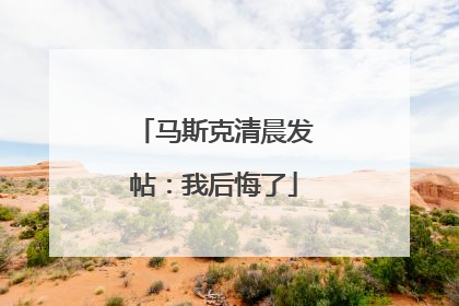 马斯克清晨发帖：我后悔了
