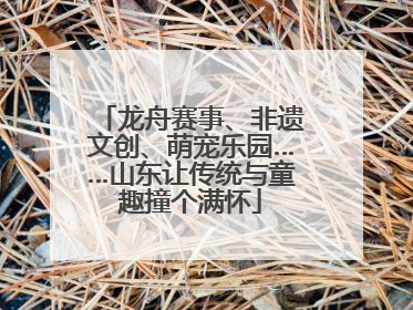 龙舟赛事、非遗文创、萌宠乐园……山东让传统与童趣撞个满怀
