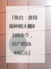 鱼台：食用菌种植大棚8100余个，总产值16.43亿元