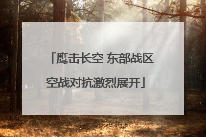 鹰击长空 东部战区空战对抗激烈展开