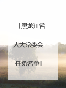 黑龙江省人大常委会任免名单
