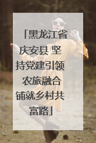 黑龙江省庆安县 坚持党建引领 农旅融合铺就乡村共富路