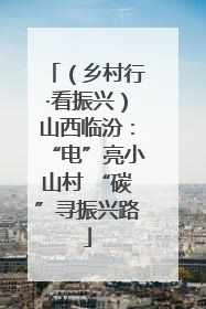 （乡村行·看振兴）山西临汾：“电”亮小山村 “碳”寻振兴路