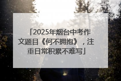 2025年烟台中考作文题目《何不拥抱》，注重日常积累不难写